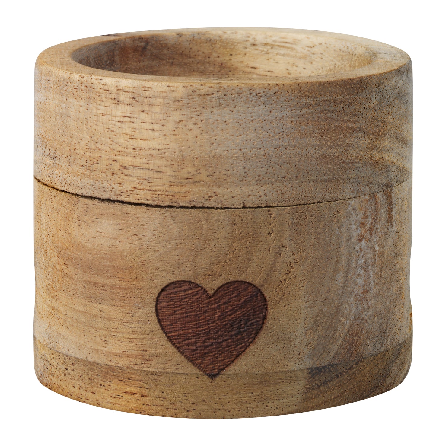 Holz Eierbecher-Set - HERZ inkl. Porzellanlöffel