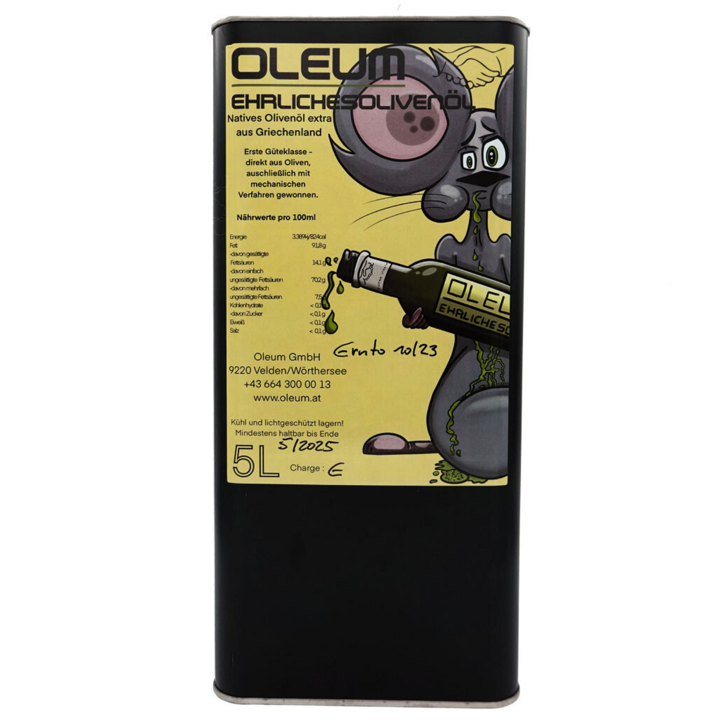 AKTION! Natives Olivenöl Extra - Koroneiki 5 Liter Kanister
