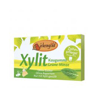 Veganer Xylit Kaugummi Spearmint GRÜNE MINZE 12er Pack